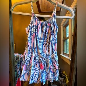 Lilly Pulitzer Aleene Romper Girls large (8-10) Red Right Return